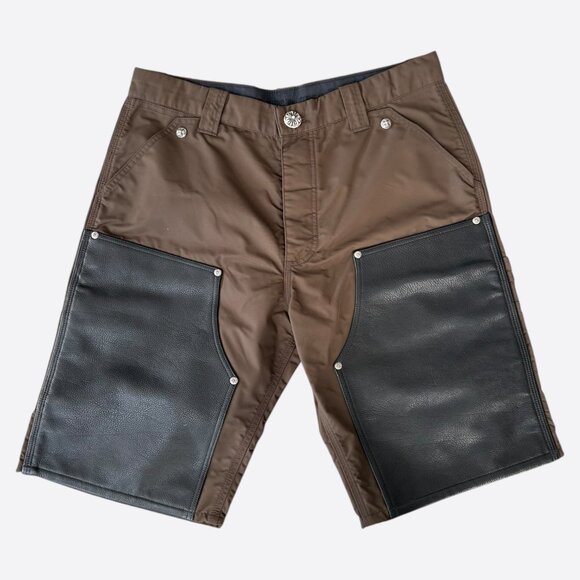 Chrome Hearts Brown Nylon & Leather Carpenter Shorts - Picture 1 of 6